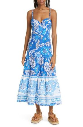 Farm Rio Full of Flowers Midi Sundress at Nordstrom, Size Medium