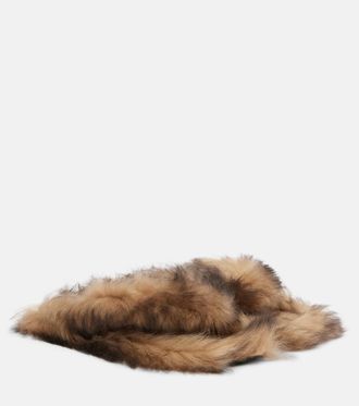 Dolce & Gabbana Shearling thong sandals