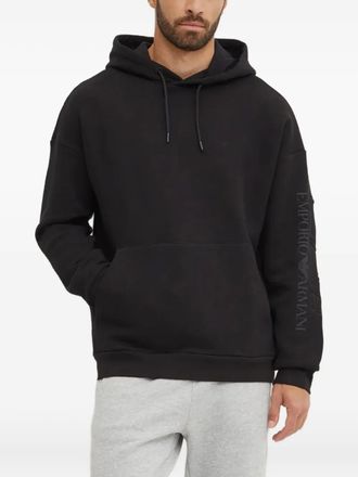 Emporio Armani drawstring hoodie - unisex - Fabric - S - Black