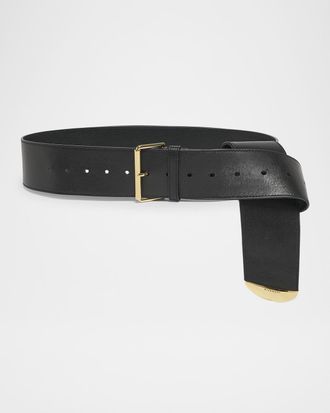 Givenchy Voyou Two-Tone Metal Leather Belt