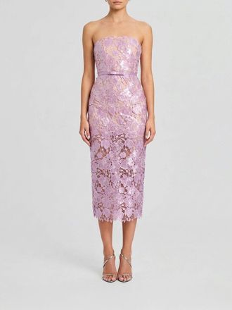 Retrof&ecirc;te Off-the-Shoulder Macram&eacute; Lace Sheath Dress Retrorfete with Sequins