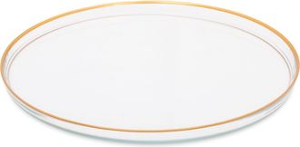 Classic Touch 12.75D Set of 4 Glass Chargers with Gold Rim