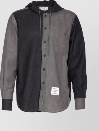 Thom Browne hooded shirt drawstring detail