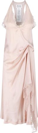 Maison Margiela Abito Midi In Raso E Pizzo