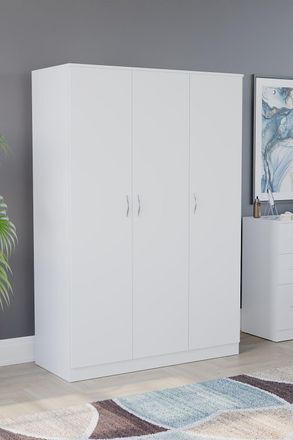 Home Discount Vida Designs Riano 3 Door Wardrobe Storage Organizer in White