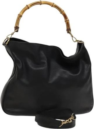 Gucci Pre-owned Leather gucci-bags - Dames - Vintage Handtas - Zwart - ONE Size - Leer - Vintage