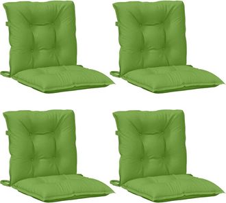 vidaXL Cojines Silla Respaldo Bajo 4 Ud Tela Verde Melange 100x50x7 Cm Vidaxl