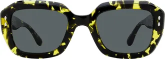 Isabel Marant IM0108GS Tortoiseshell Rectangular Sunglasses - Yellow