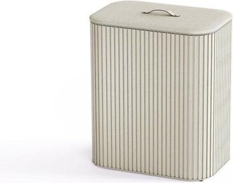 Joseph Joseph Cesto Lavander&iacute;a Tota Luxe 90l Joseph Joseph, 2 Compartimentos, Ideal Para Separar Ropa, Con Tapa De Tela, Mango De Cuero, Bolsos Removibles, Dise&ntilde;o E