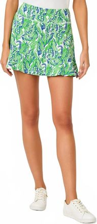 Lilly Pulitzer Upf 50+ Luxletic Zadora High Rise Skort In Putting Green Lilly Of The Valley