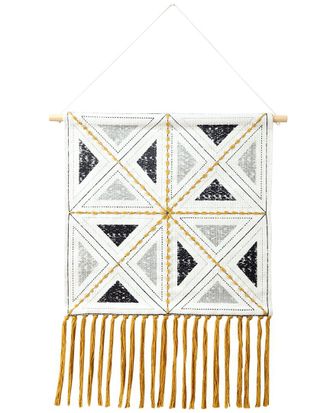 LR Home Lr Home Dynamic Diamond Embroidered Woven Wall Hanging