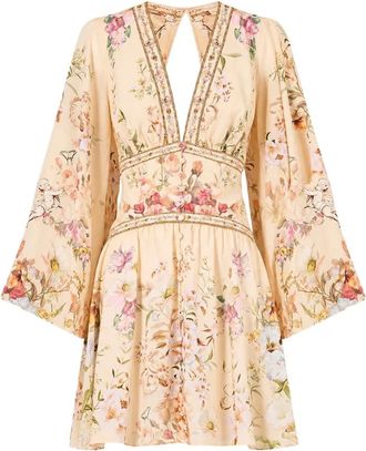 Camilla Dames, Jurken, Beige, Maat: XS Zijde