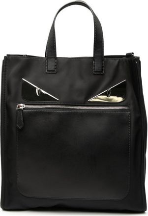 Fendi Black Nylon Leather Tote Bag (Pre-Owned)