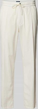 Mc Neal Relaxed Fit Stoffhose aus Baumwoll-Leinen-Mix in Kitt, Größe XL