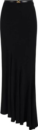 Elisabetta Franchi Maxi Rok - Dames - Maxi Rokken - Zwart - L - Polyester - Rokken