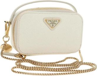Prada Pre-owned Vintage Mini Schoudertas - Dames - Vintage Mini Tas - Wit - ONE Size - Leer - Vintage