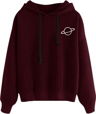 Generic FGUUTYM Solid Color Drawstring Sweater Loose Tops for Sports Daily Leiseure Jacket Ladies Long Sleeve Blouse Printed Casual Pullover Womens Morning Ru