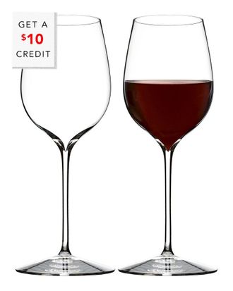 Waterford Set Of 2 Elegance Pinot Noir Wine Glasseswith $10 Credit