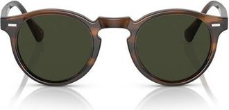 Oliver Peoples 50mm Gregory Peck Polarized Sunglasses in Tuscany Tortoise/g-15 Polar at Nordstrom