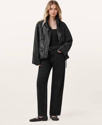 AllSaints Cotton Sadie Barrel Leg Denim Jeans, Size: 25