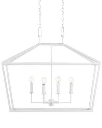 Currey & Company Denison 40In White 6-Light Rectangular Lantern