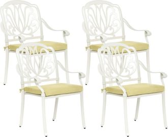 Beliani Silla de jard&iacute;n de metal blanco