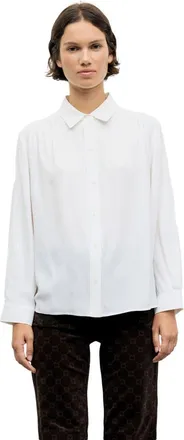 Gerard Darel Lilie Pleat Detail Shirt in Ecru at Nordstrom, Size X-Large/xx-Large
