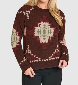 Panhandle Boucle Aztec Sweater In Java