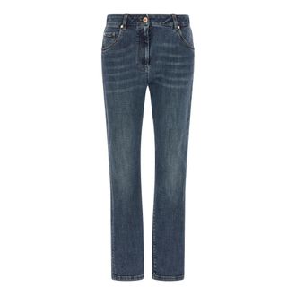 Brunello Cucinelli Slim-fit Jeans - Dames - Slim Fit Jeans - Blauw - S - Katoen - Jeans