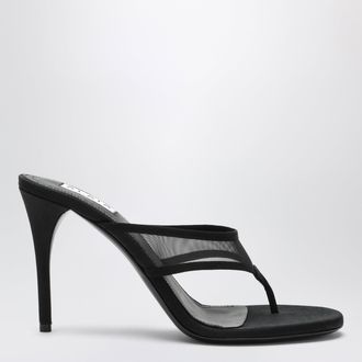 Alaia Black mesh flip-flop mules