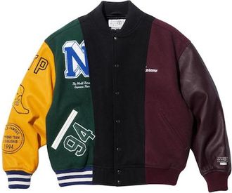 SUPREME x MM6 Maison Margiela Split Varsity Jacket Multicolor SUP-SS24-110