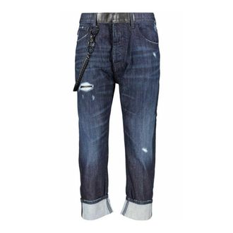 Armani Heren Leren Badge Comfort Jeans (Donkerblauw)