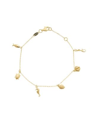 Italian Gold, Inc 14K Sea Life Charms Adjustable Length Bracelet