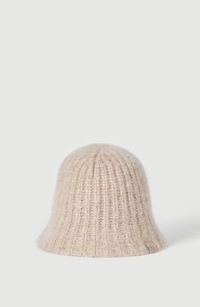 Brunello Cucinelli Cashmere Diamond yarn rib knit bucket hat in Ecru at Nordstrom, Size Medium