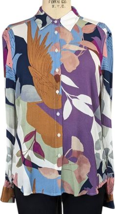 FDJ Printed Long Sleeve Shirt In Collage Print