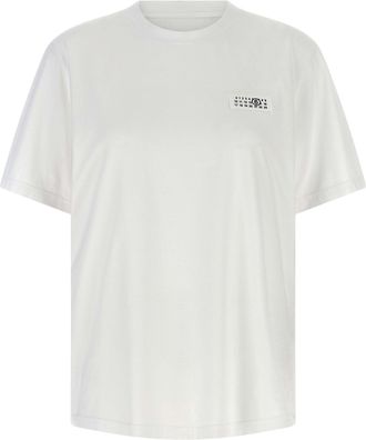 Maison Margiela Numeric Signature Mm6 T Shirt Bianco-Donna