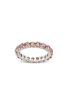 Sterling Forever Gracie Cubic Zirconia Eternity Ring in Silver/Pink at Nordstrom, Size 10