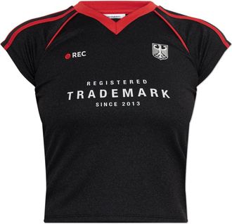 VETEMENTS Football Jersey - Dames - T-shirts - Zwart - L - Leer - Tops