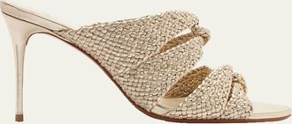 Alexandre Birman 85mm Sabrina Metallic Open-Toe Mules