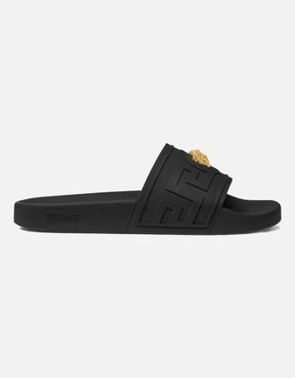 Versace Mens Biggie Sliders Black - Size: 10