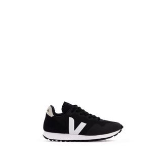 Veja Sneakers, female, Black, Size: 10 US Mesh Sneakers with Vegan Suede Inserts