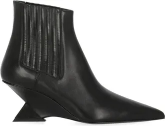 The Attico Schoenen, Dames, Zwart, 38 EU, Leer, Cheope Enkellaars