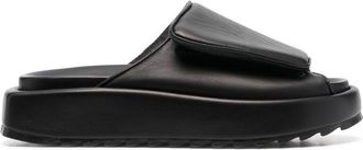 Giaborghini Gia touch-strap fastening slides - women - Leather - 36 - Black