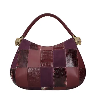 Roberto Cavalli Purple Leather Womens Handbag
