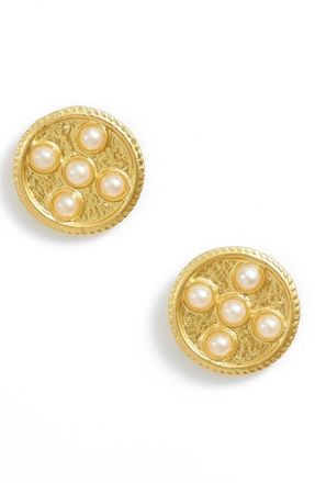 Karine Sultan Imitation Pearl Stud Earrings in Gold at Nordstrom