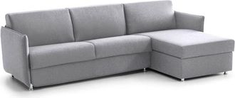 Dmora Dmora - Sof&aacute; Cama Con Pen&iacute;nsula Scordia, Sof&aacute; Esquinero Transformable Para Sal&oacute;n, Acolchado, Desenfundable, Calidad 100% Made In Italy, 260x160 H90 Cm