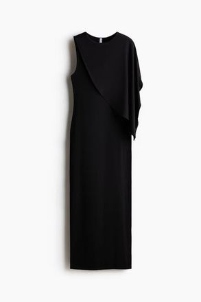 H&M Asymmetric Cape-detail Dress in Black at Nordstrom, Size X-Small