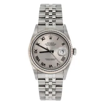 Rolex Oyster Perpetual Datejust Automatic Watch Stainless Steel and White Gold 36 in Metallic Silver at Nordstrom