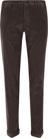 BRIGLIA 1949 Brown Corduroy Cotton Velvet Straight Leg Pants