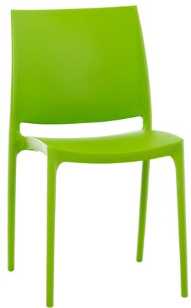 Clp Silla de exterior apilable resistente en pl&aacute;stico verde